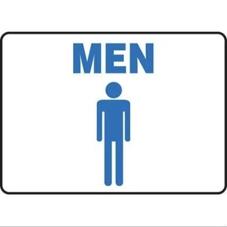Accuform Men's, Adhesive Dura-Poly, 10 in x 14 in, Adhesive MRST525XV